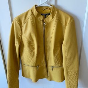 Yellow Faux Leather Jacket